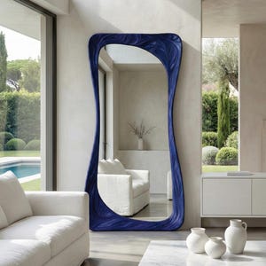 Custom Metallic Epoxy Resin Full Length Mirror, Irregular Mirror, Modern Floor Mirror, Minimalist Mirror, Mirror Home Decor, Handmade Mirror