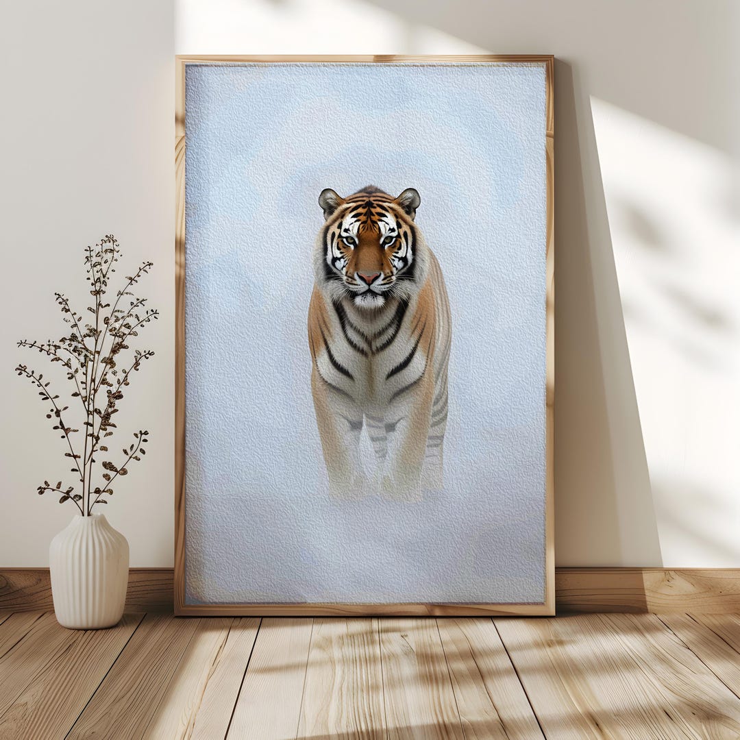 Powerful Tiger Art Print, Modern Jungle Wall Decor (digital Download ...