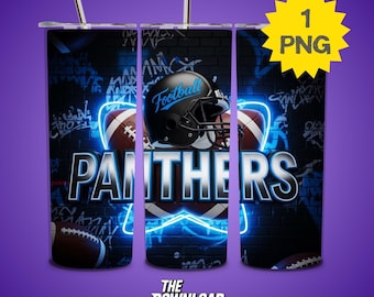 Panther 20oz Skinny Tumbler Wrap PNG, Sport 20oz Tumbler PNG, Mascot Sublimation Tumbler PNG Digital Download