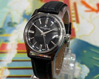 Authentische Vintage Jaeger-LeCoultre Club Handaufzugsuhr - Schwarzes Ziffernblatt