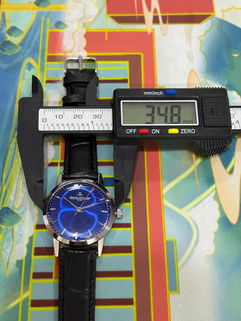 Original Jaeger-LeCoultre Club watch sunburst blue dial Swiss vintage collectible
