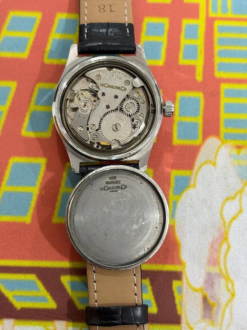 Collectible Vintage Jaeger-LeCoultre Club Watch Black Dial Mechanical Hand Wind Watch