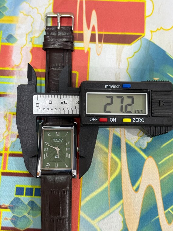 Vintage Seiko Watch, Slim Silver Rectangular Case… - image 4