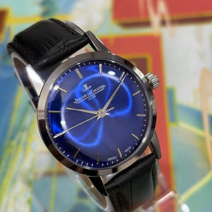 Vintage Jaeger-LeCoultre Club blue dial watch manual wind Swiss luxury dress watch