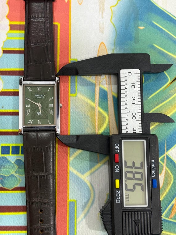 Vintage Seiko Watch, Slim Silver Rectangular Case… - image 5