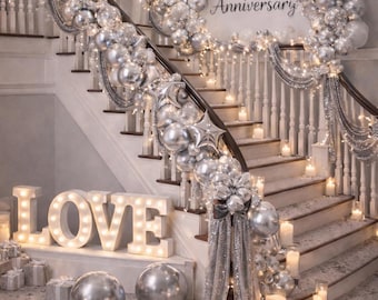 Silver Metallic Decorative Balloons – Helium Quality