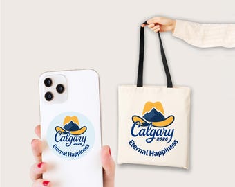 Logo Konwencji Świadków Jehowy w Calgary, Kanada, etykiety na prezenty (plik cyfrowy)
