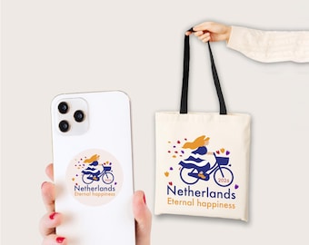 Logo Konwencji Świadków Jehowy w Holandii w Utrechcie, etykiety na prezenty (plik cyfrowy)