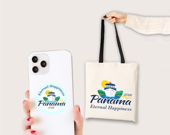 Logo Konwencji Świadków Jehowy w Panamie: Etykiety upominkowe z napisem „Eternal Happiness” (png, svg, pdf)