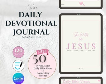 S.O.A.P. Bible Study Journal, NIV, Daily Devotional | 50 Free Bible Verses | PINK Template (Digital PDF Download)