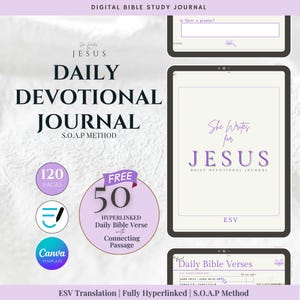 S.O.A.P. Bible Study Journal, ESV, Daily Devotional | 50 Free Bible Verses | Digital PDF Download