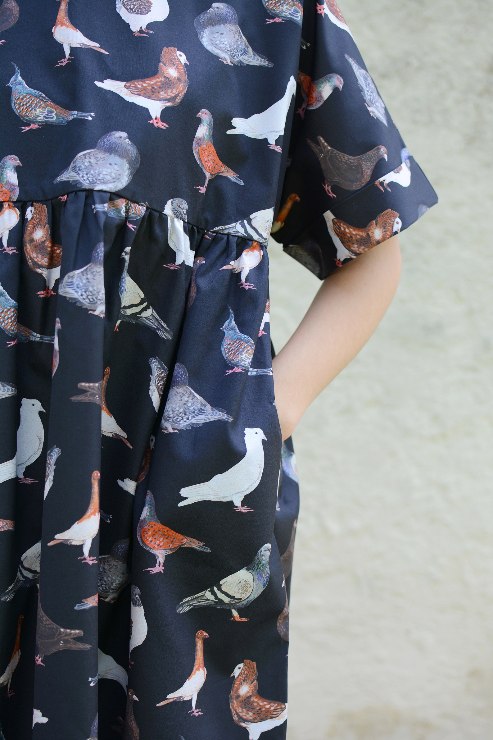 Pigeon Black Smock Dress Pigeon Dress Bird Dress Etsy
