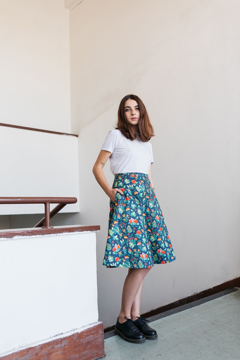 Handmade Australian Bush Flower Skirt High Waisted Skirt Etsy