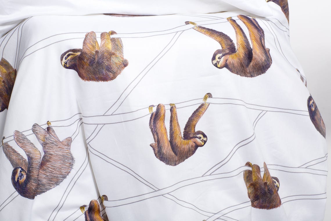 Handmade Sloth Single Bedding Sloth Duvet Cover Sloth | Etsy