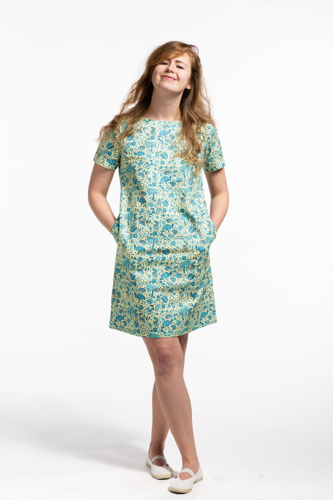Handmade Australian jungle shift dress linocut dress Etsy