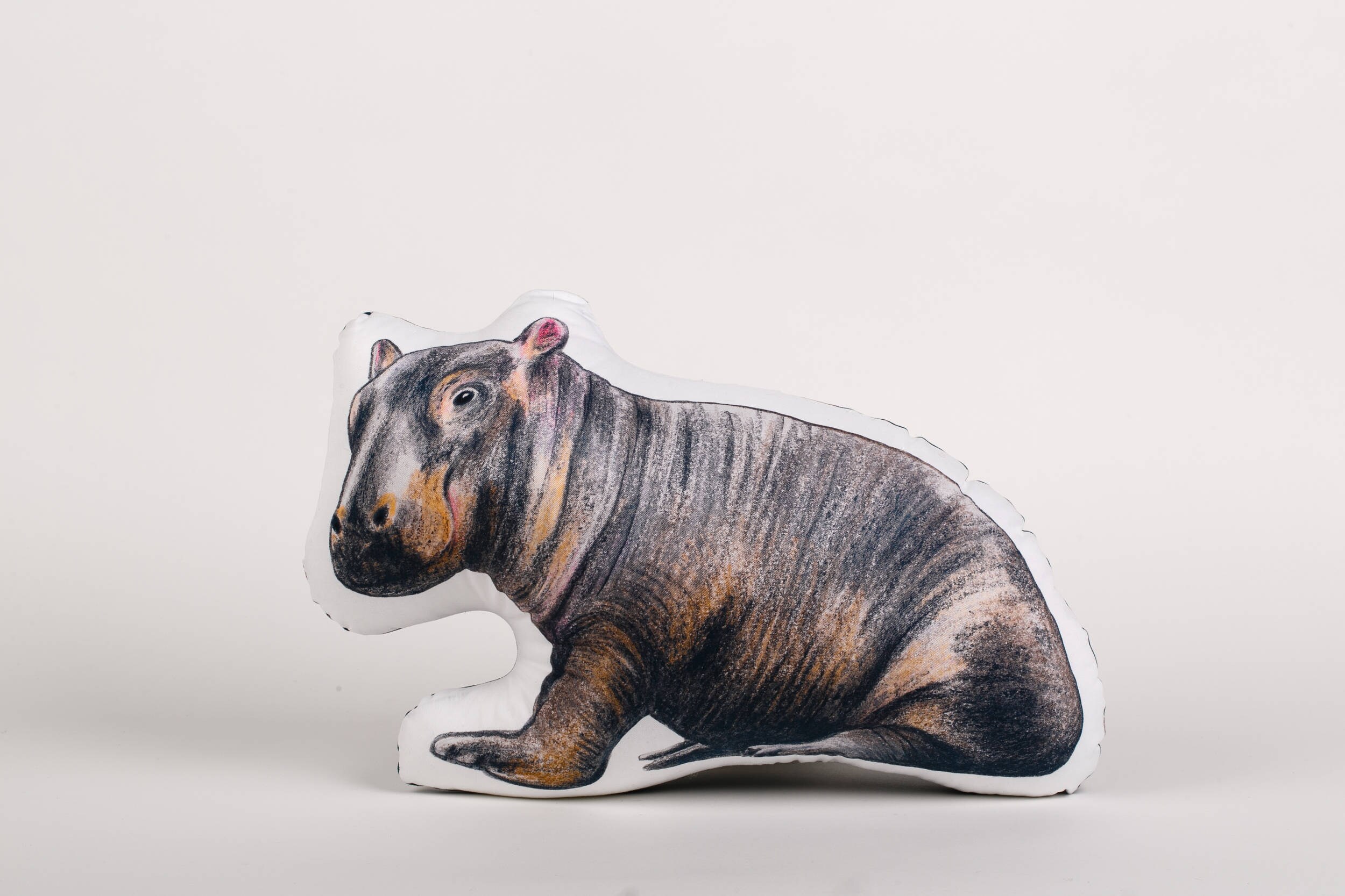 Oreiller Excentrique d'hippopotame, Oreiller d'animal, Coussin Décoratif, Hippopotame Farci