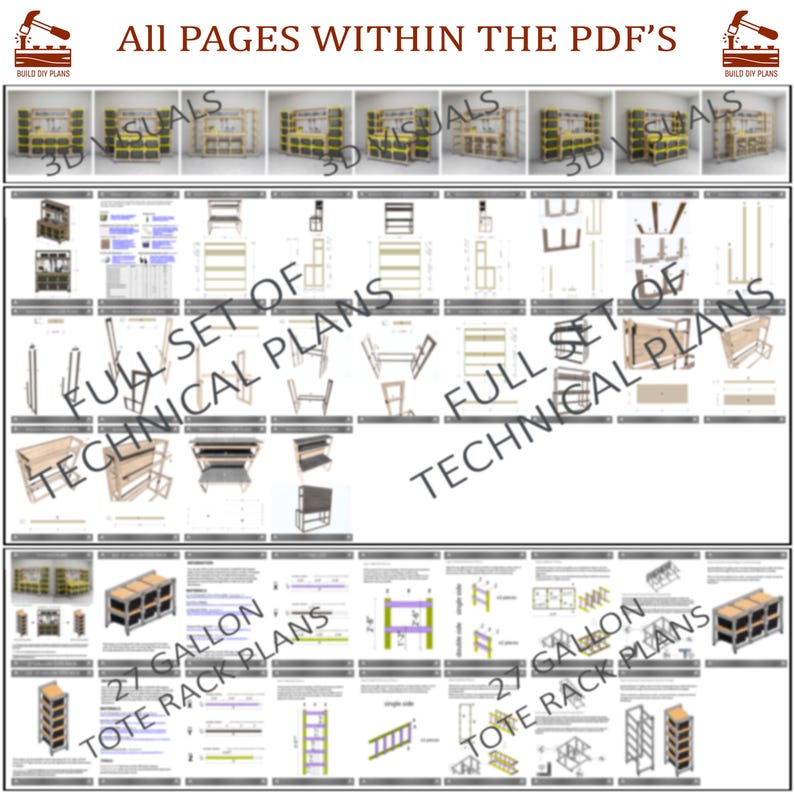 Workbench Plans, DIY Garage Table Plans, Wooden Storage Plan, 27 Gallon ...