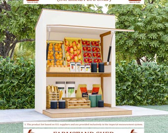 Farmstand Plans, DIY Farmers Market Stand, Mobile Cart, Wooden Stand Plan