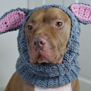 Crochet Dog Snood Grey Rabbit MADE TO ORDER