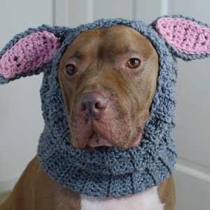 Crochet Dog Snood Grey Rabbit MADE TO ORDER image 4