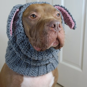 Crochet Dog Snood Grey Rabbit MADE TO ORDER image 2