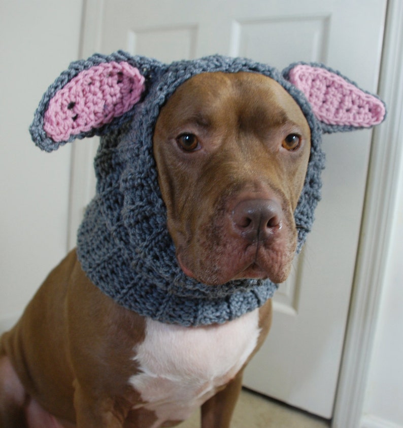 Crochet Dog Snood Grey Rabbit MADE TO ORDER image 3