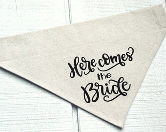 Here Comes the Bride Dog Wedding Bandana