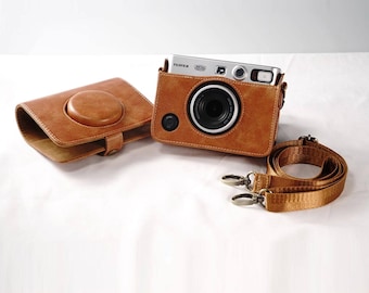 Funda de cuero vintage para cámara Fujifilm Instax Mini EVO, bolso bandolera