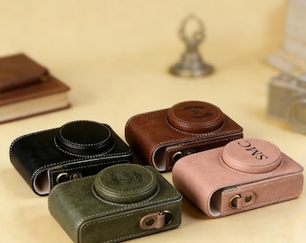 Gepersonaliseerde leren cameratas en riem, reistassen voor Canon, Sony, Ricoh, Panasonic