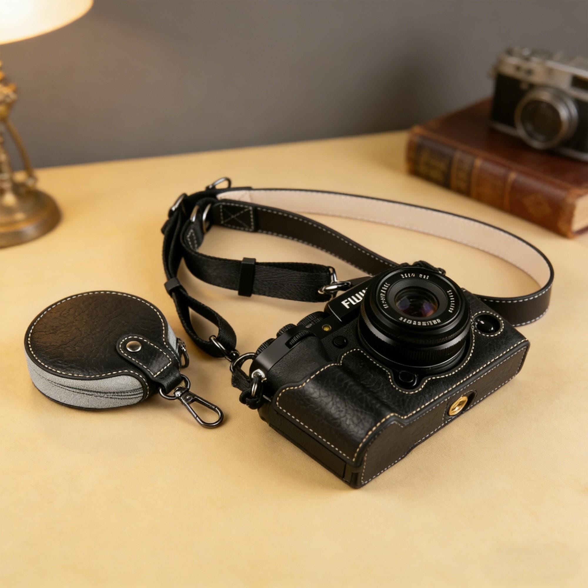 本革カメラケース 富士フイルム FUJIFILM xt50用 カメラ 本革 富士フイルム FUJIFILM XT50用カメラケース ブラック