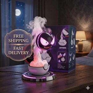 Gastly Pokémon Poké Ball Diffuser - LED Humidifier & Aromatherapy Night Light for Gamers