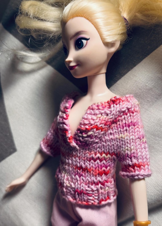 Barbie V-Neck Knit Top Pattern PDF | Doll Clothes Knitting Pattern