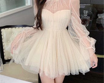 Tulle Cottagecore Dress, Fairy Princess Gown, French Vintage Style