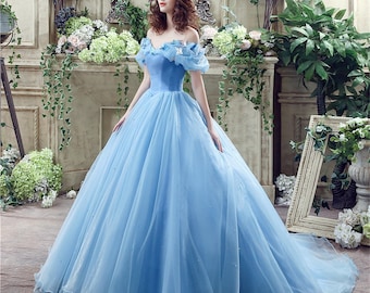 Cinderella Blue Tutu Dress - Princess Ball Gown, Prom Costume