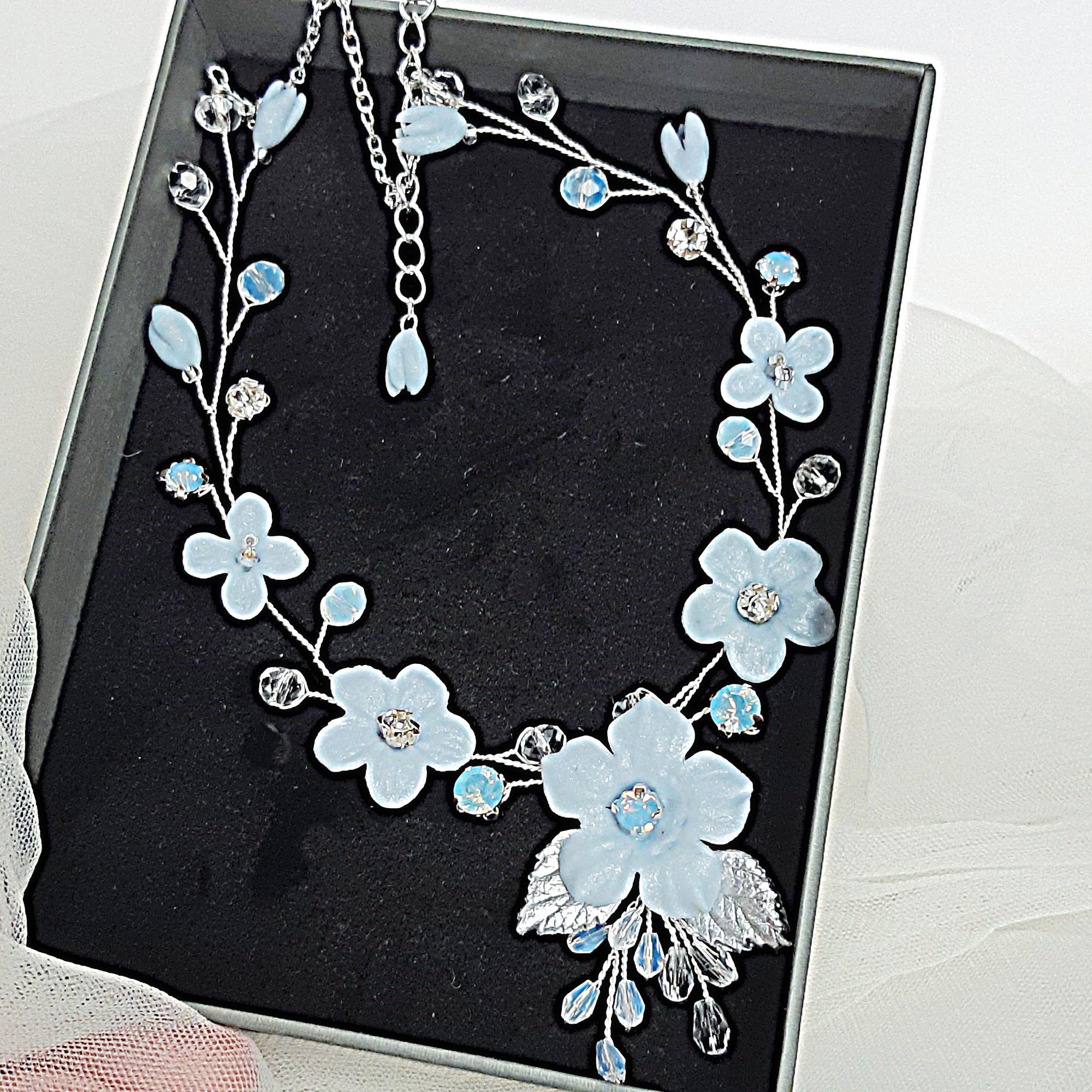 Dusty Blue Wedding Necklace