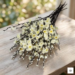 Konstgjord plommonblomskvist, 54 cm vintersöt stil, bröllopsdekoration