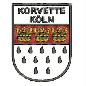 Patch/Embroidery F265 Corvette COLOGNE - black with Velcro - German Navy