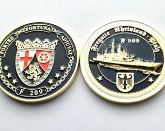 F209 Frigate RHEINLAND-PFALZ - 45 mm Coin – German Navy