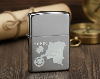 Eufor Monuc Kongo Eufor Rd Congo – Zippo storm lighter M. Etched engraving – German Army