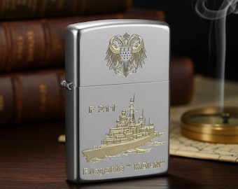F211 Frigate Cologne – Zippo Storm Lighter M. Diamond Engraving – German Navy