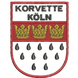 Patch/Embroidery F265 Corvette COLOGNE - red with Velcro - German Navy