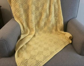 Diamond Dreams Crochet Baby Blanket Pattern | Filet Crochet Blanket PDF | Modern Nursery Throw | Beginner-Friendly Crochet Pattern