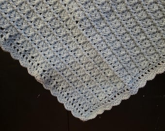 Teal Crochet Baby Blanket