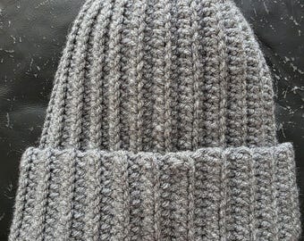 Charcoal Gray Adult Hat with Customizable Removable Pom Pom
