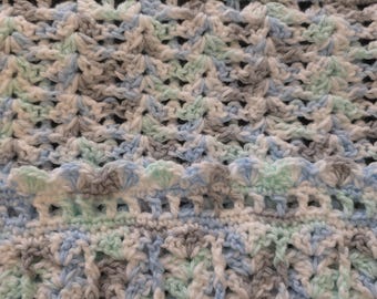 Blue, Green and Gray Baby Blanket