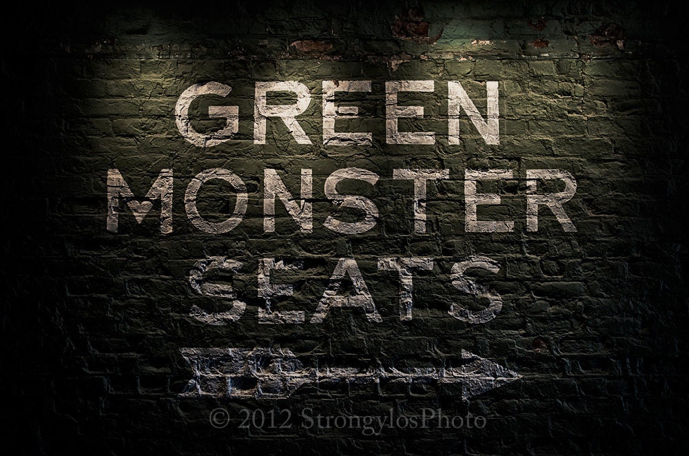 Green Monster Seats Print Matted and Framed Ready to Hang Etsy