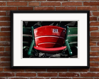 Ted Williams, the red seat, sports photography, Fenway Park, Boston Red Sox, StrongylosPhoto, baseball fan, homerun