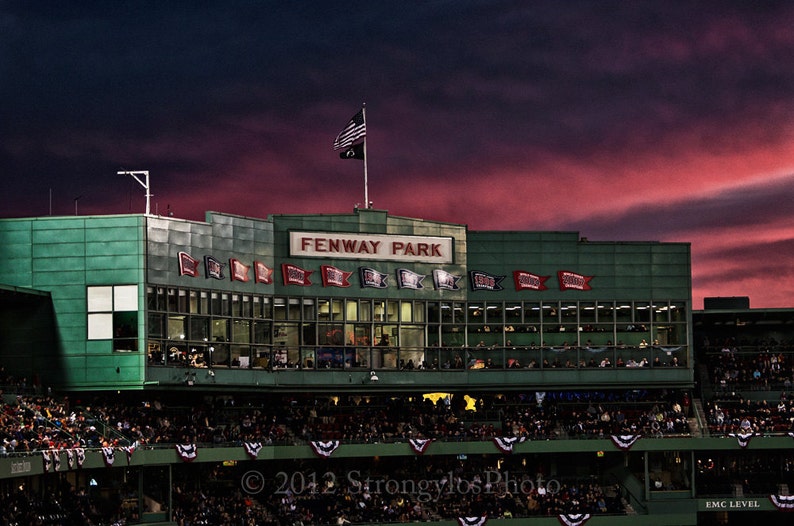 8x12 Fine Art Photography Fenway Park Press Box At Sunset Etsy UK