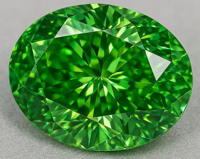 5 Carat Oval Green Diamond Loose Gemstone VVS1 for Jewelry Making
