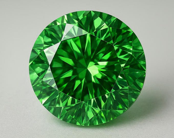 5 Carat Round Cut Green Diamond Loose Gemstone for Jewelry Making